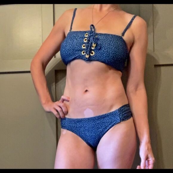 AZURA Australia Teal Polka Dot Bikini Size 6 - Picture 9 of 9